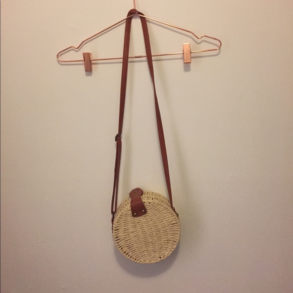 Woven Rattan Purse with polyester lining
